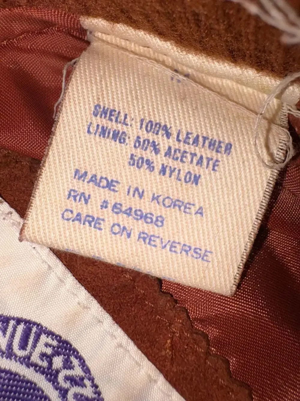 Real Clothes Vintage Brown Suede Leather Bomber Jacket Korea Men’s Large L